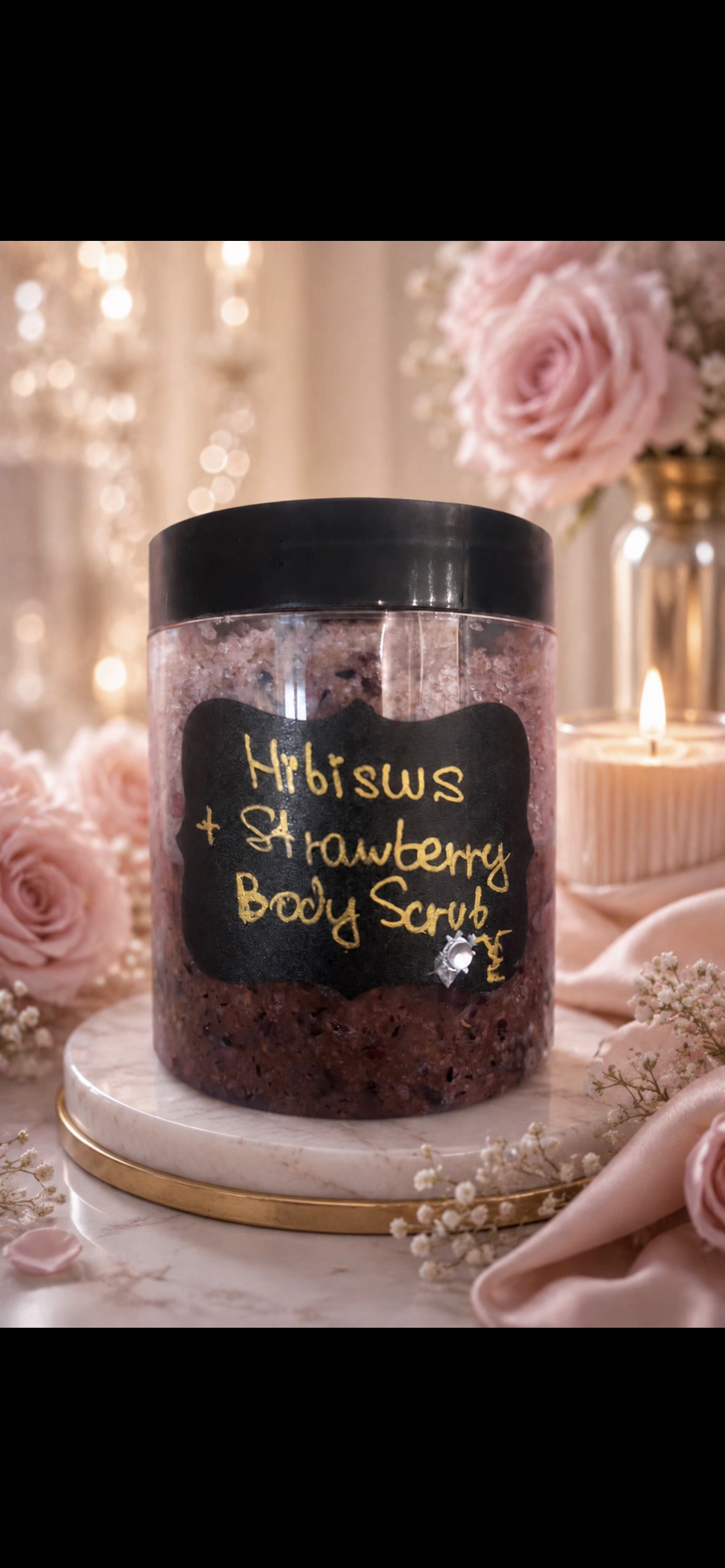 Hibiscus & Strawberry Raw Sugar + Pink Salt Body Scrub
