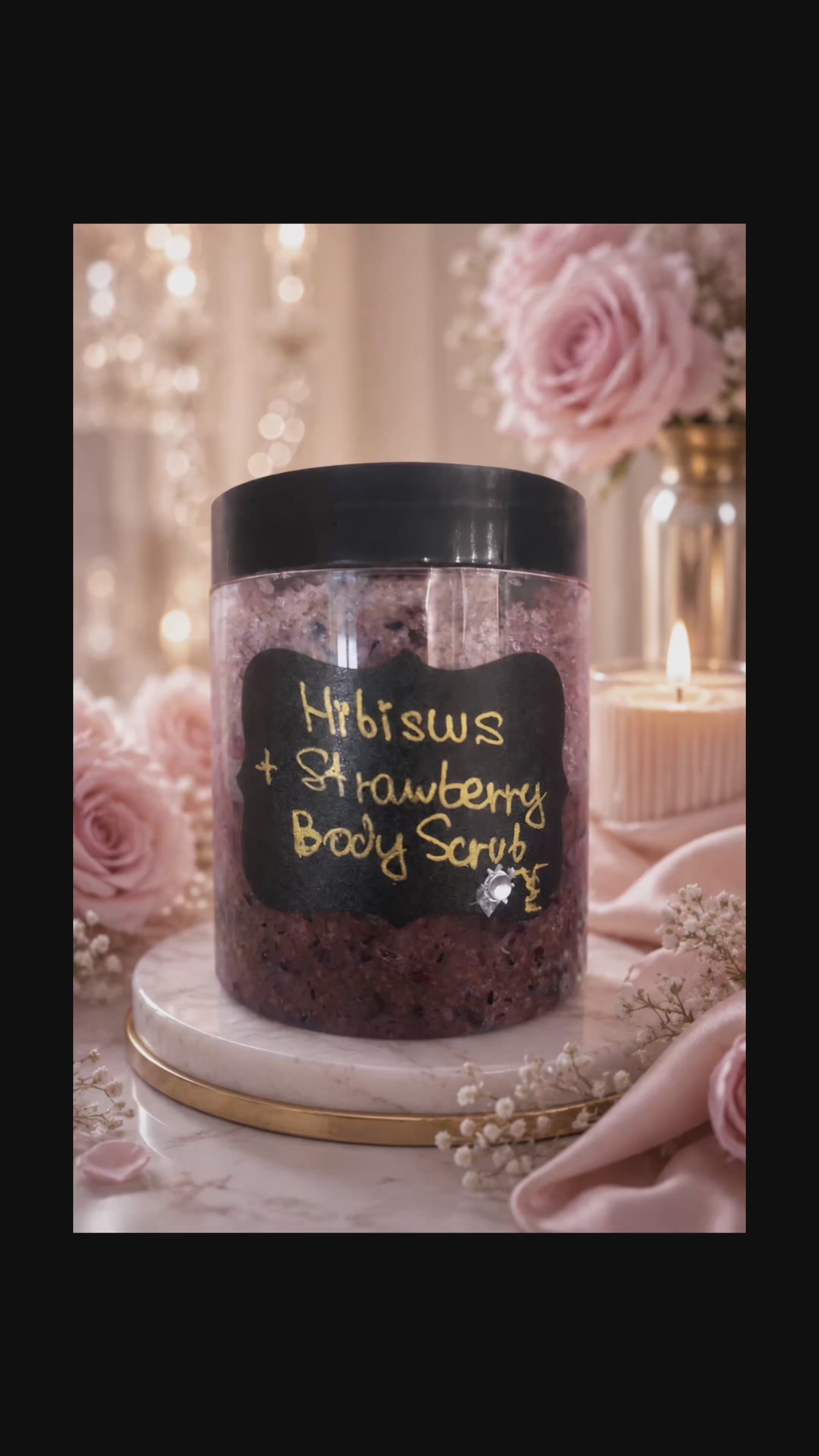 Hibiscus & Strawberry Raw Sugar + Pink Salt Body Scrub